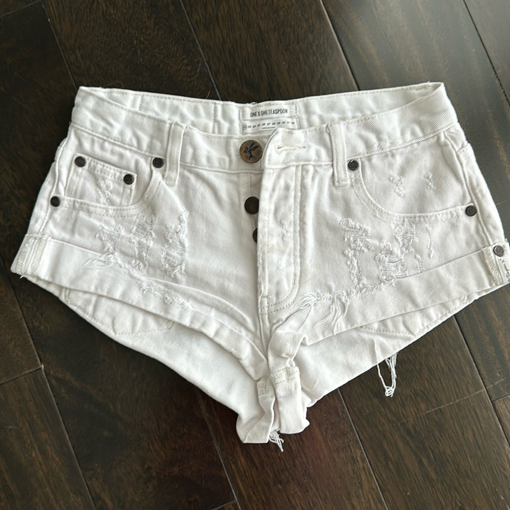 One teaspoon Jean shorts bandits white size 22